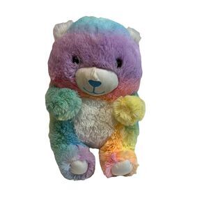 Goffa Rainbow Multicolor Teddy Bear Cuddly Plush 10" Stuffed Animal Toy